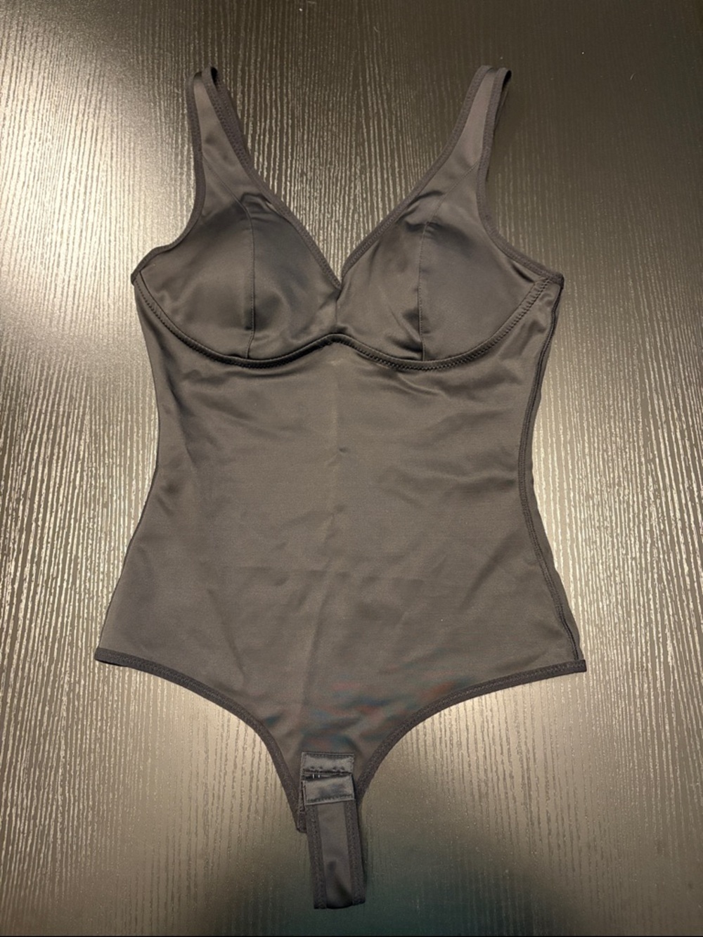 Black Shapewear Bodysuit with Built-In Cups - Size Small